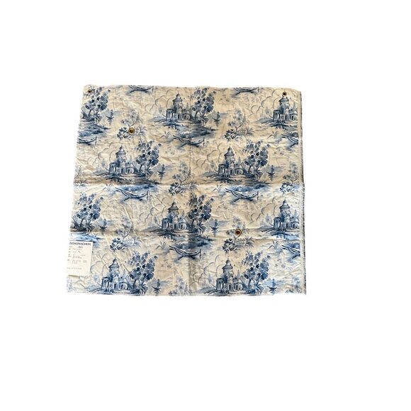 Schumacher Sur La Rive Fabric Swatch Blue & White 25 x 25 Inch sample. READ - Picture 2 of 5